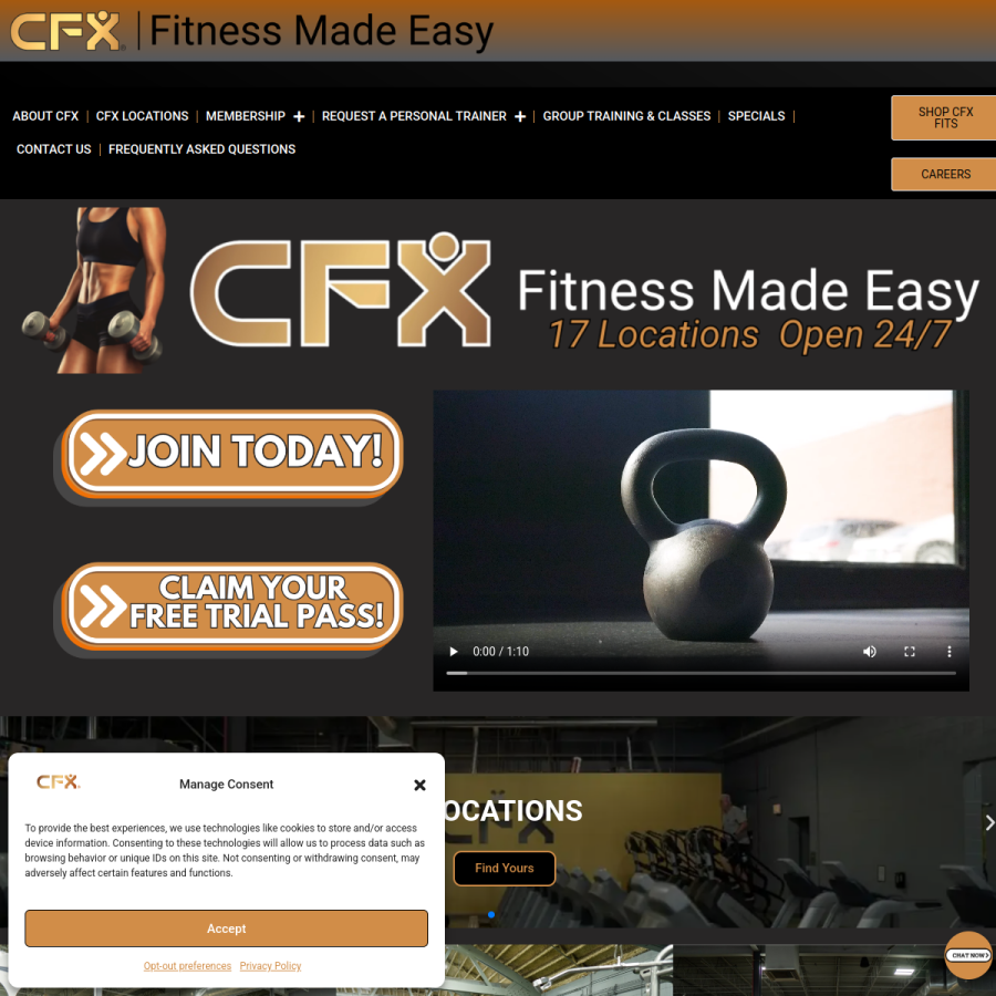 cfxfit.com homepage screenshot