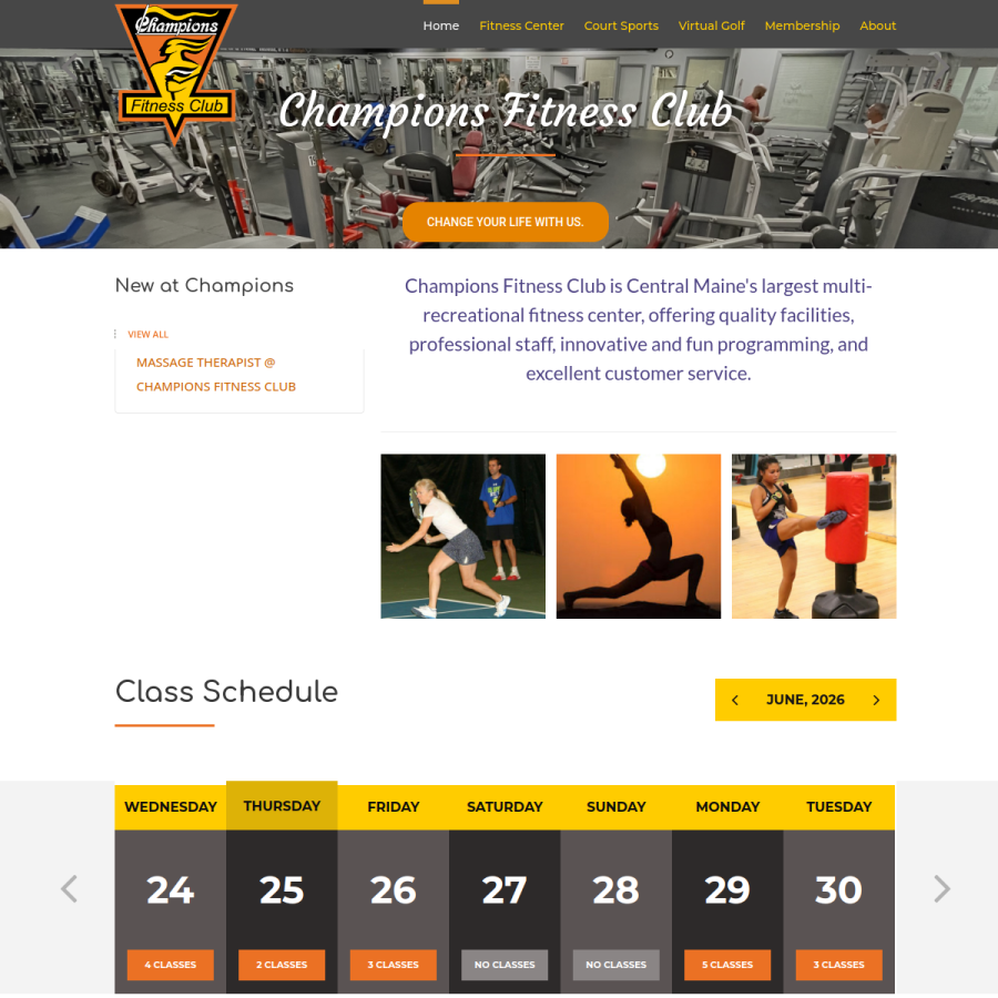 championsfitnessclub.com homepage screenshot