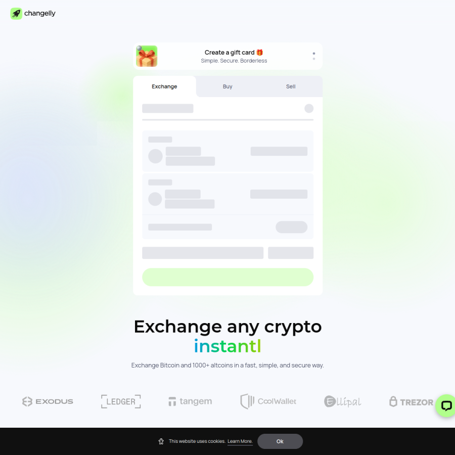 changelly.com homepage screenshot