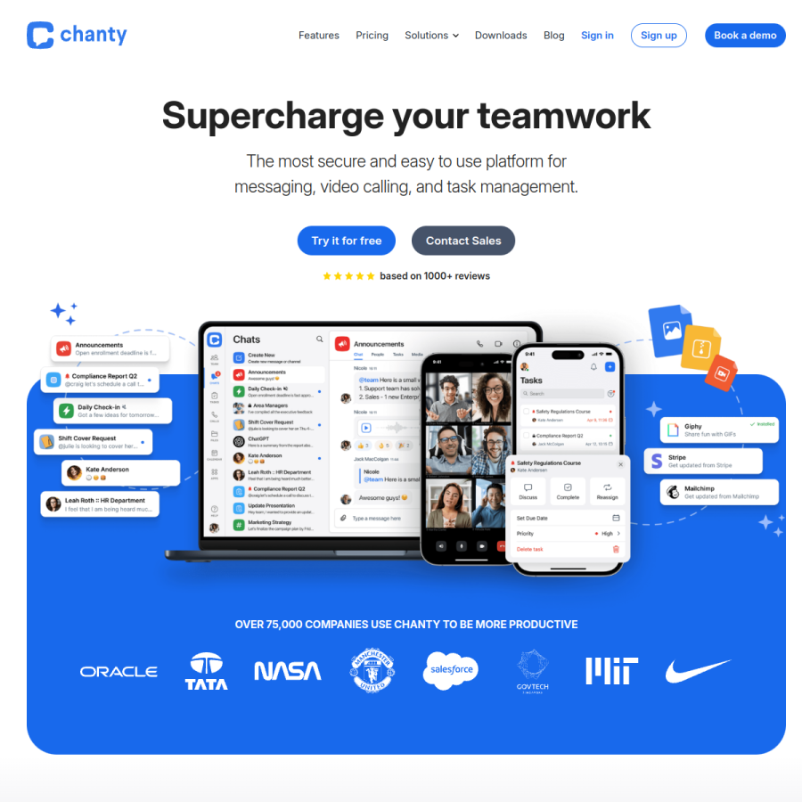 chanty.com homepage screenshot