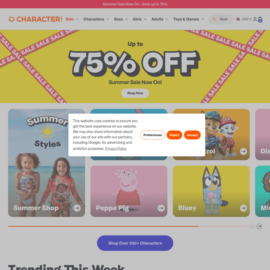character.com homepage screenshot