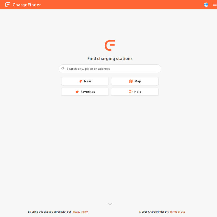 chargefinder.com homepage screenshot