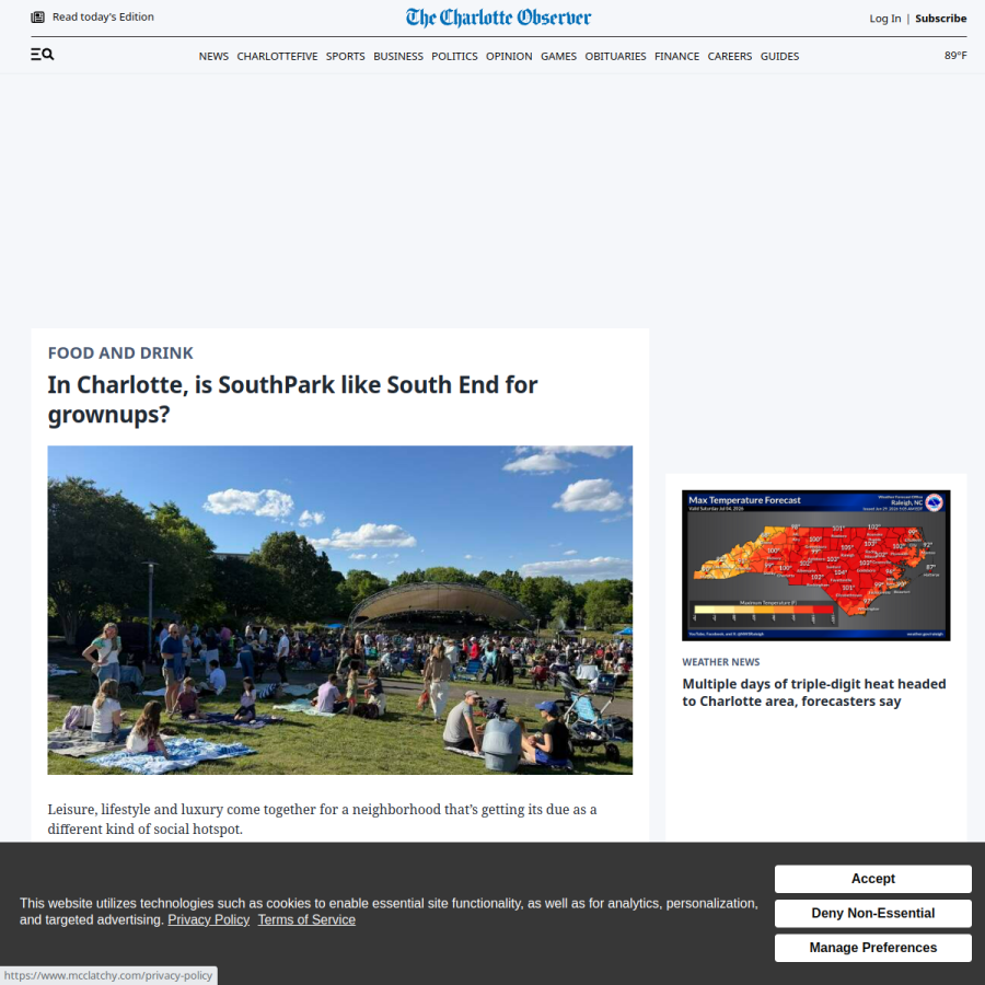 charlotteobserver.com homepage screenshot