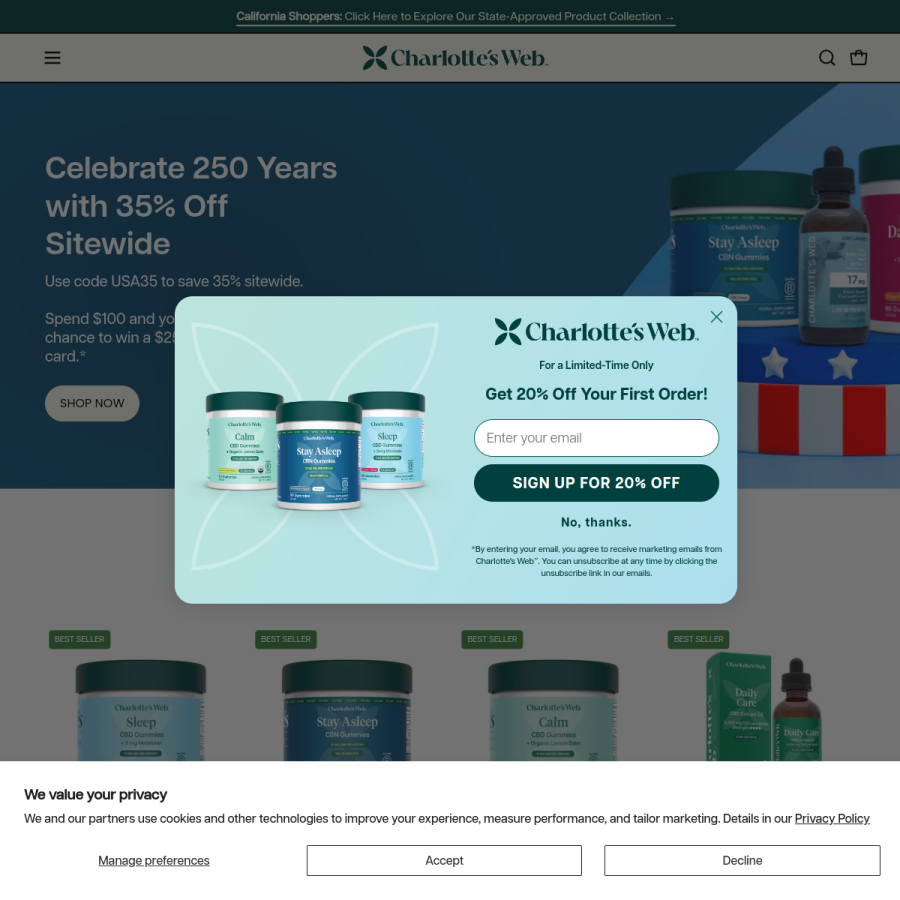 charlottesweb.com homepage screenshot