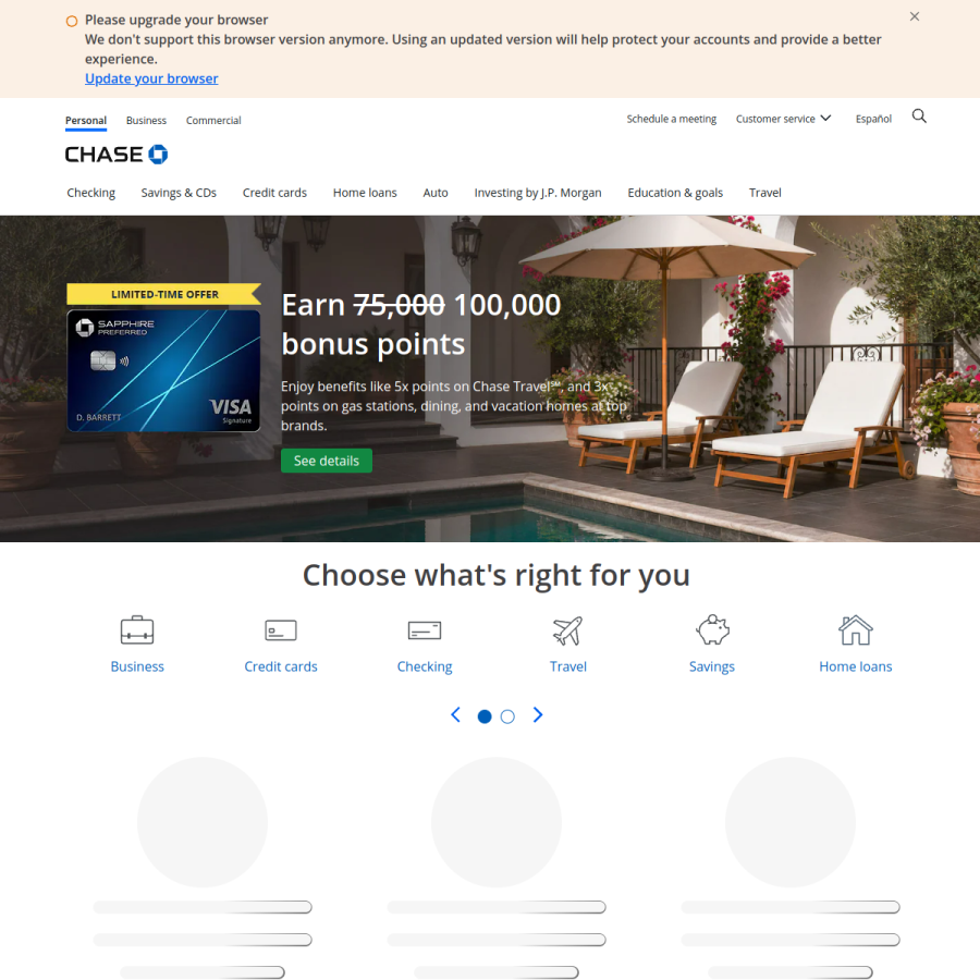 chase.com homepage screenshot