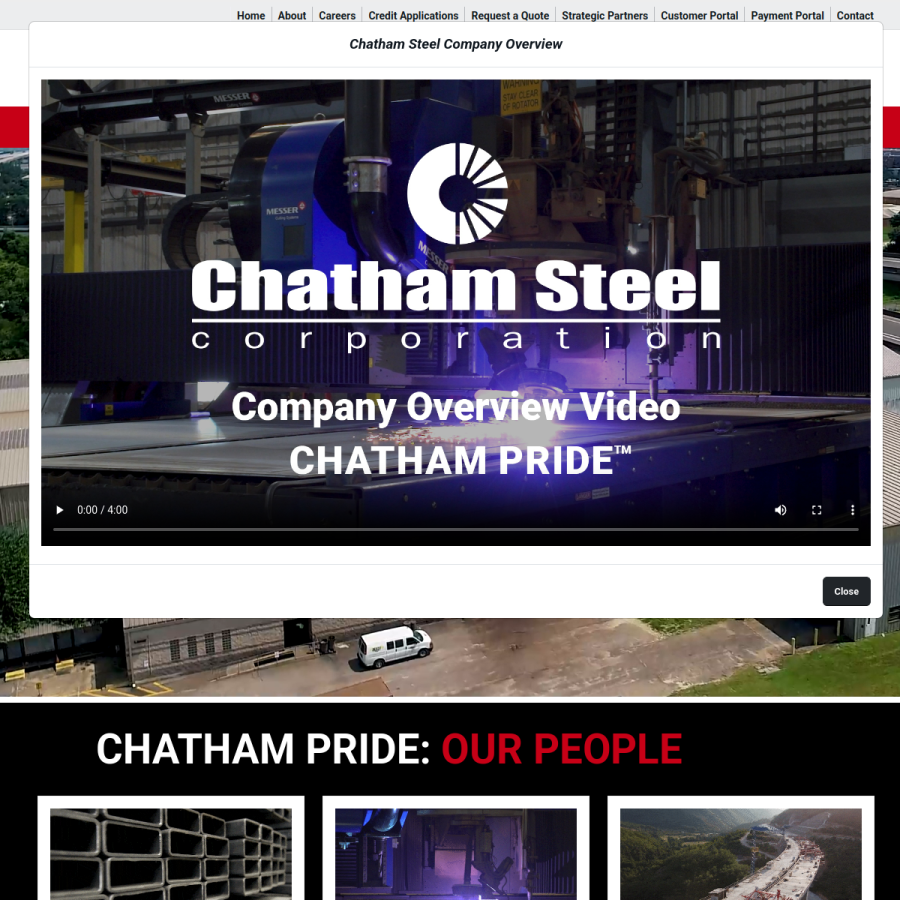 chathamsteel.com homepage screenshot