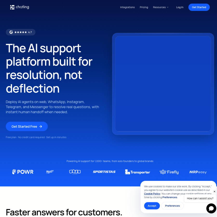 chatling.ai homepage screenshot