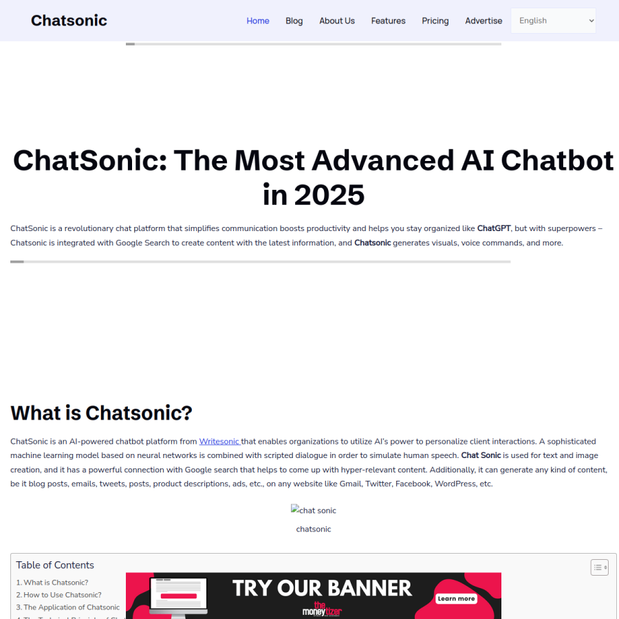 chatsonic.pro homepage screenshot