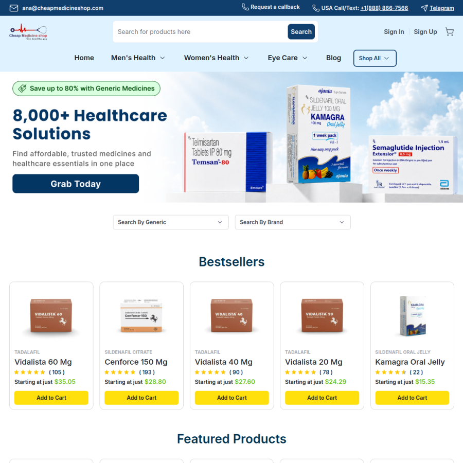 cheapmedicineshop.com homepage screenshot
