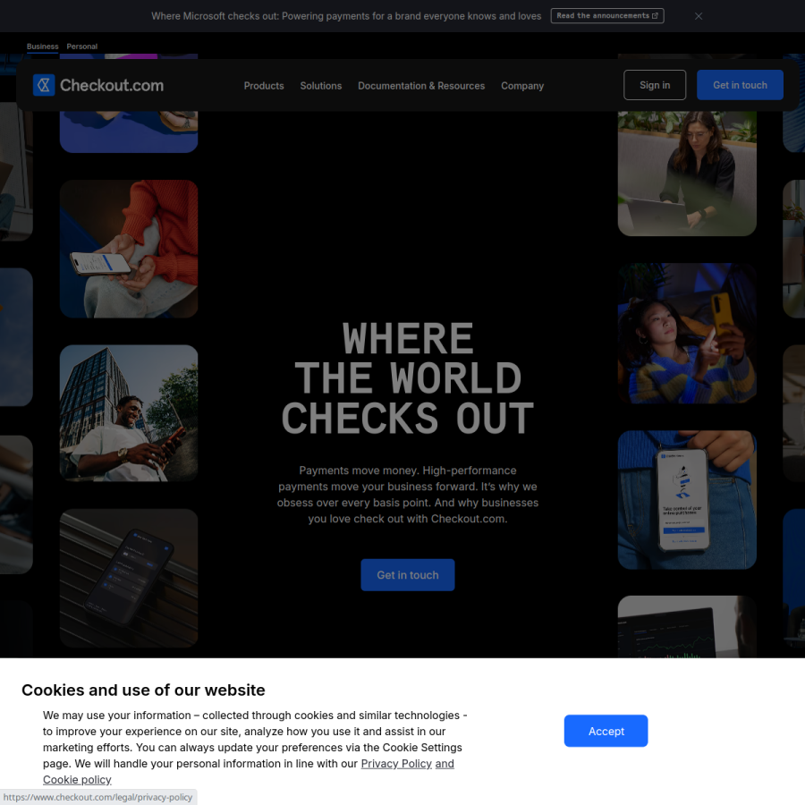 checkout.com homepage screenshot
