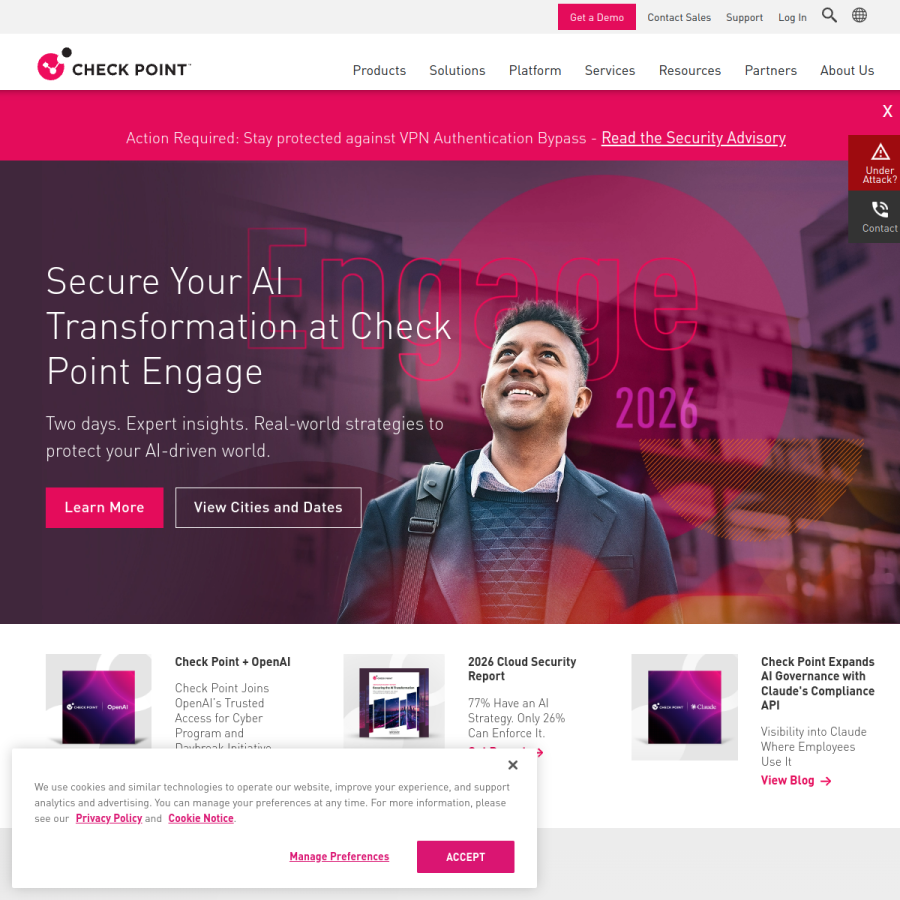 checkpoint.com homepage screenshot
