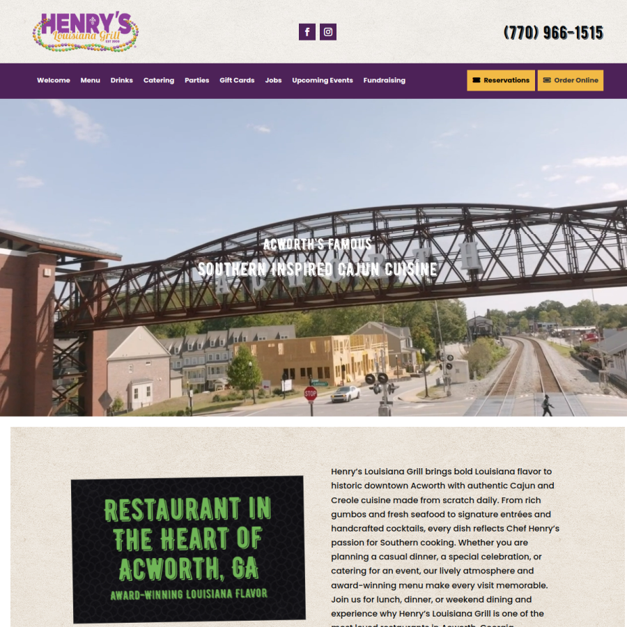 chefhenrys.com homepage screenshot
