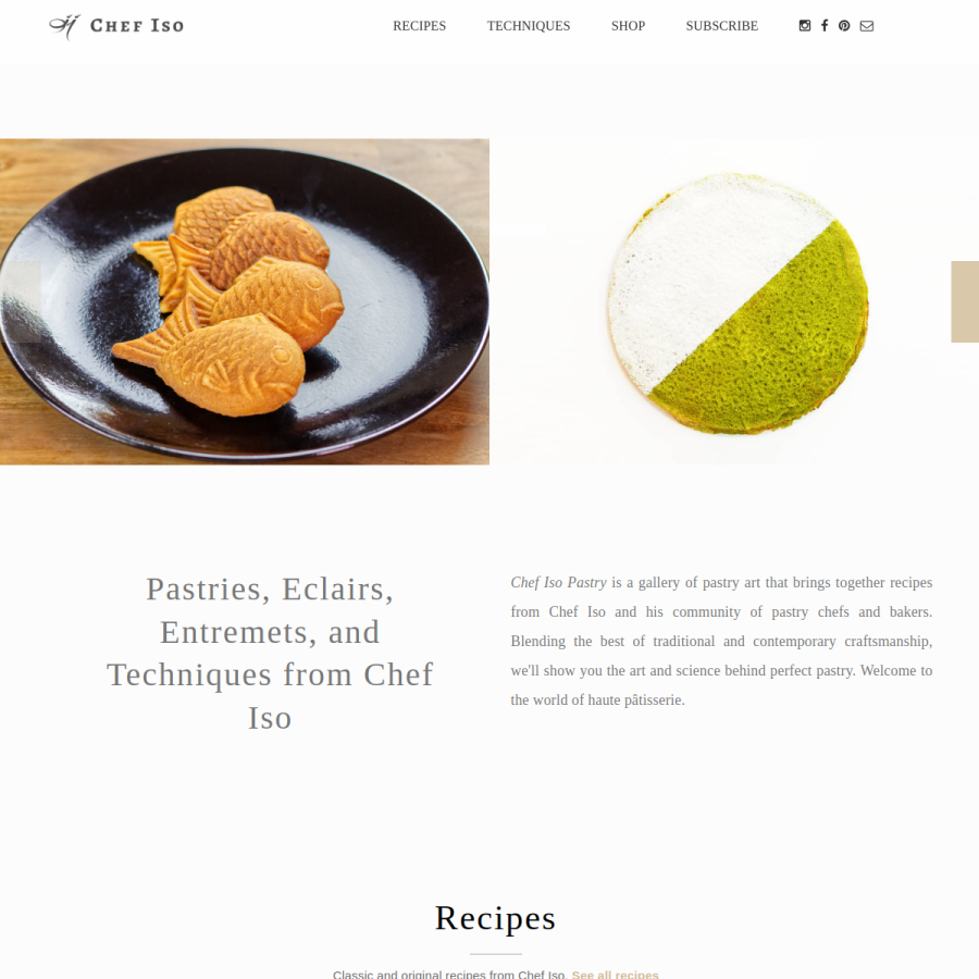 chefiso.com homepage screenshot