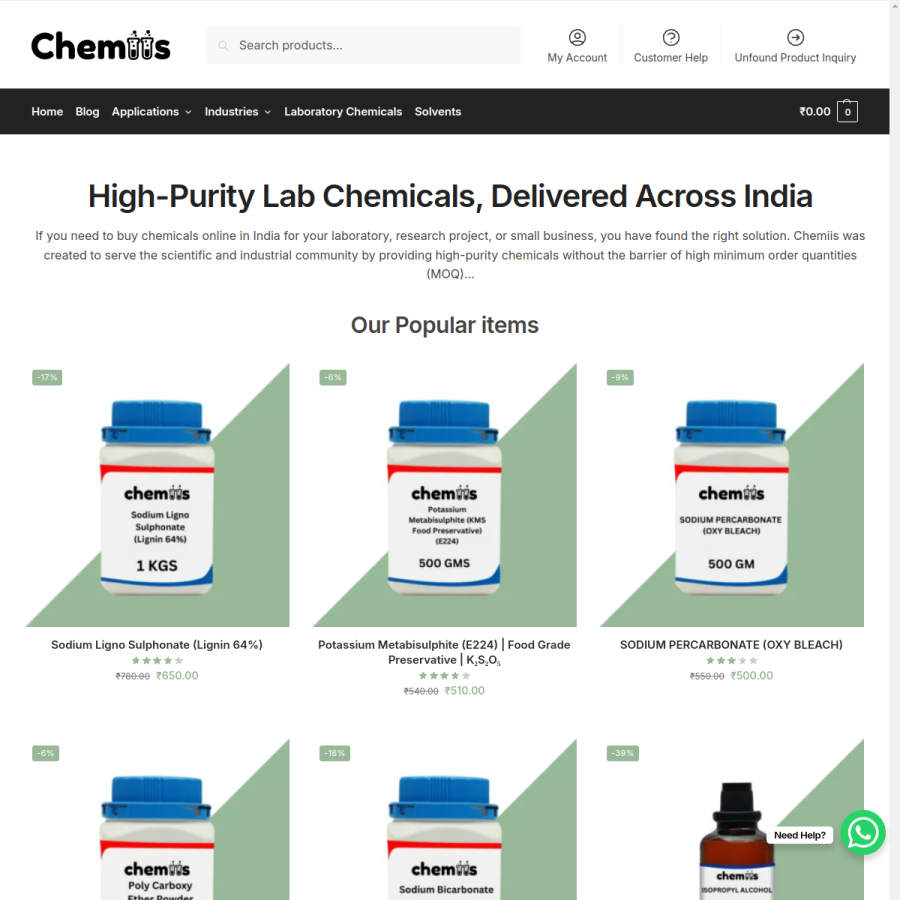 chemiis.com homepage screenshot