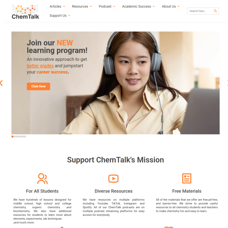 chemistrytalk.org homepage screenshot
