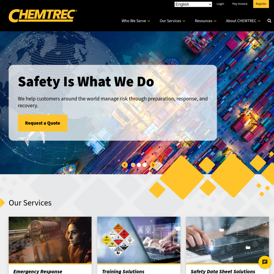 chemtrec.com homepage screenshot