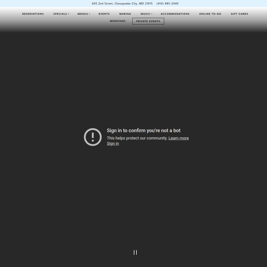 chesapeakeinn.com homepage screenshot