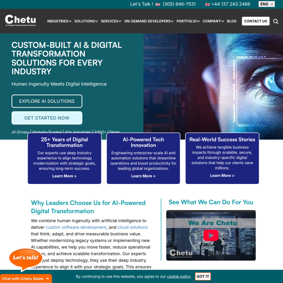 chetu.com homepage screenshot