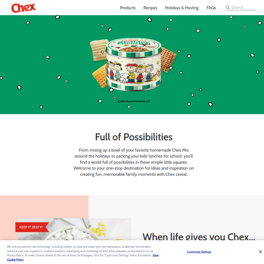 chex.com homepage screenshot