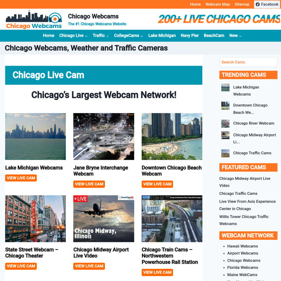 chicago-webcams.com homepage screenshot