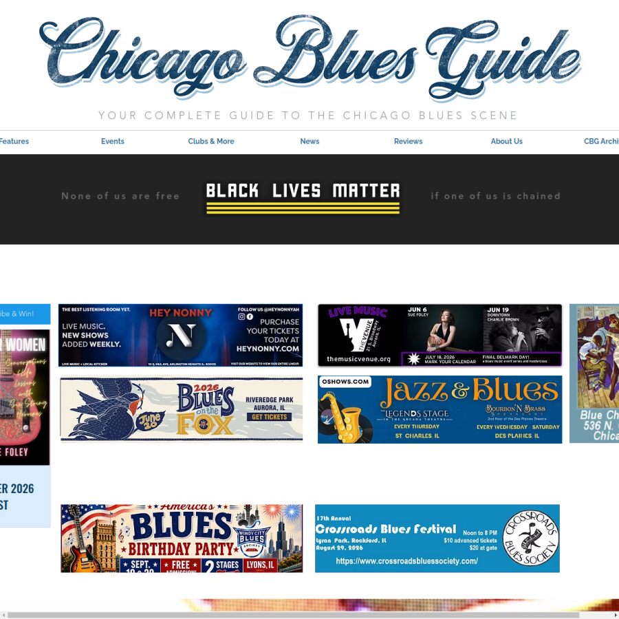 chicagobluesguide.com homepage screenshot
