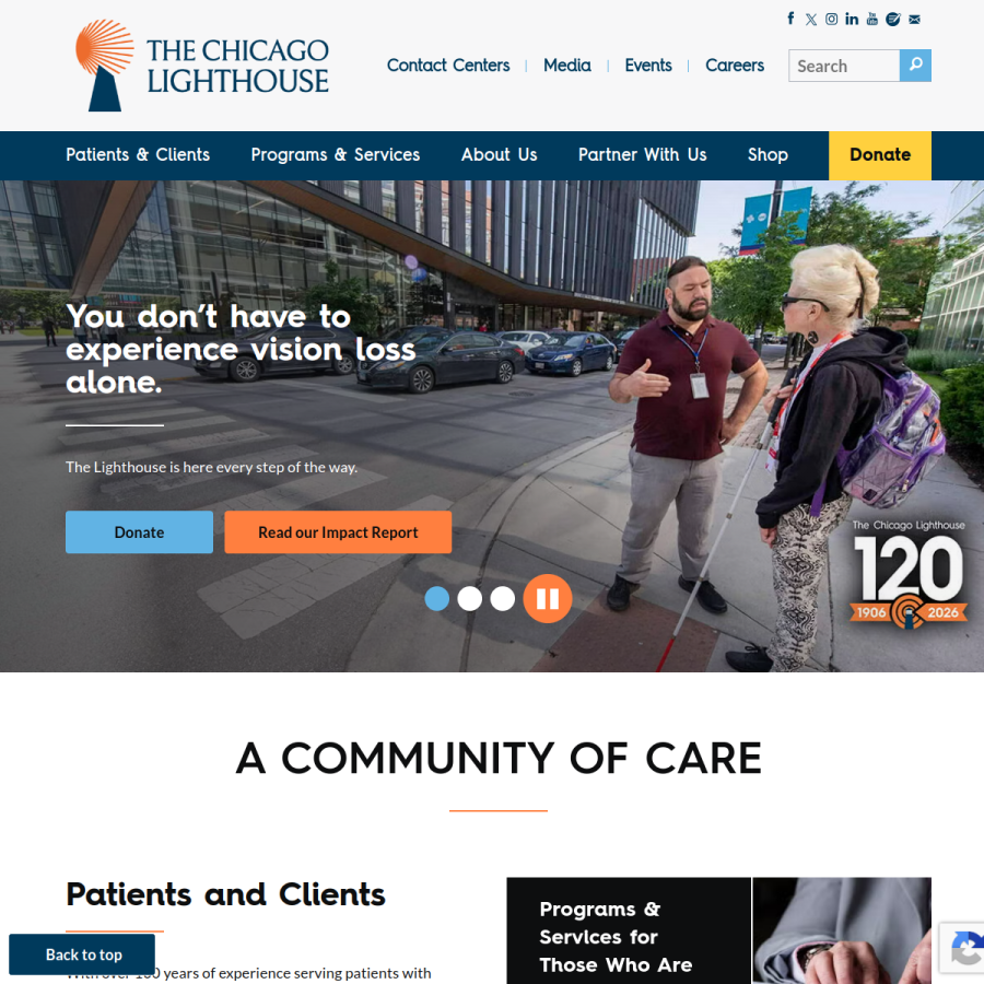 chicagolighthouse.org homepage screenshot