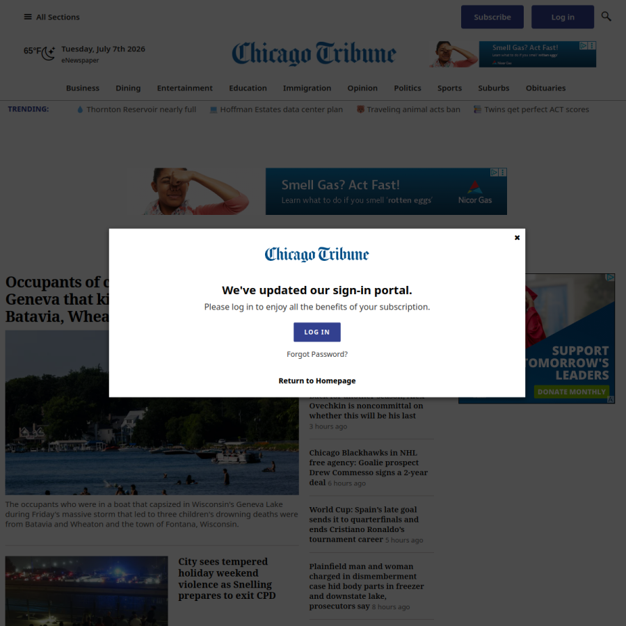 chicagotribune.com homepage screenshot