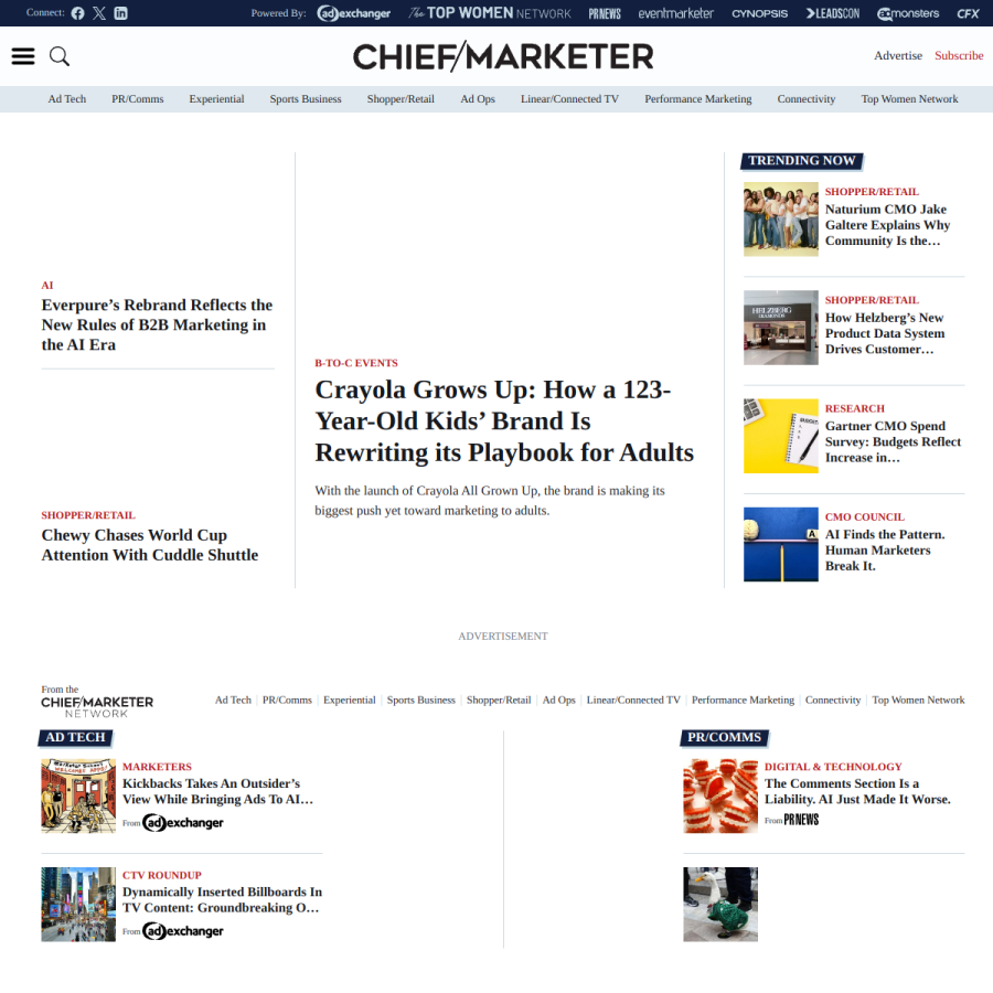 chiefmarketer.com homepage screenshot
