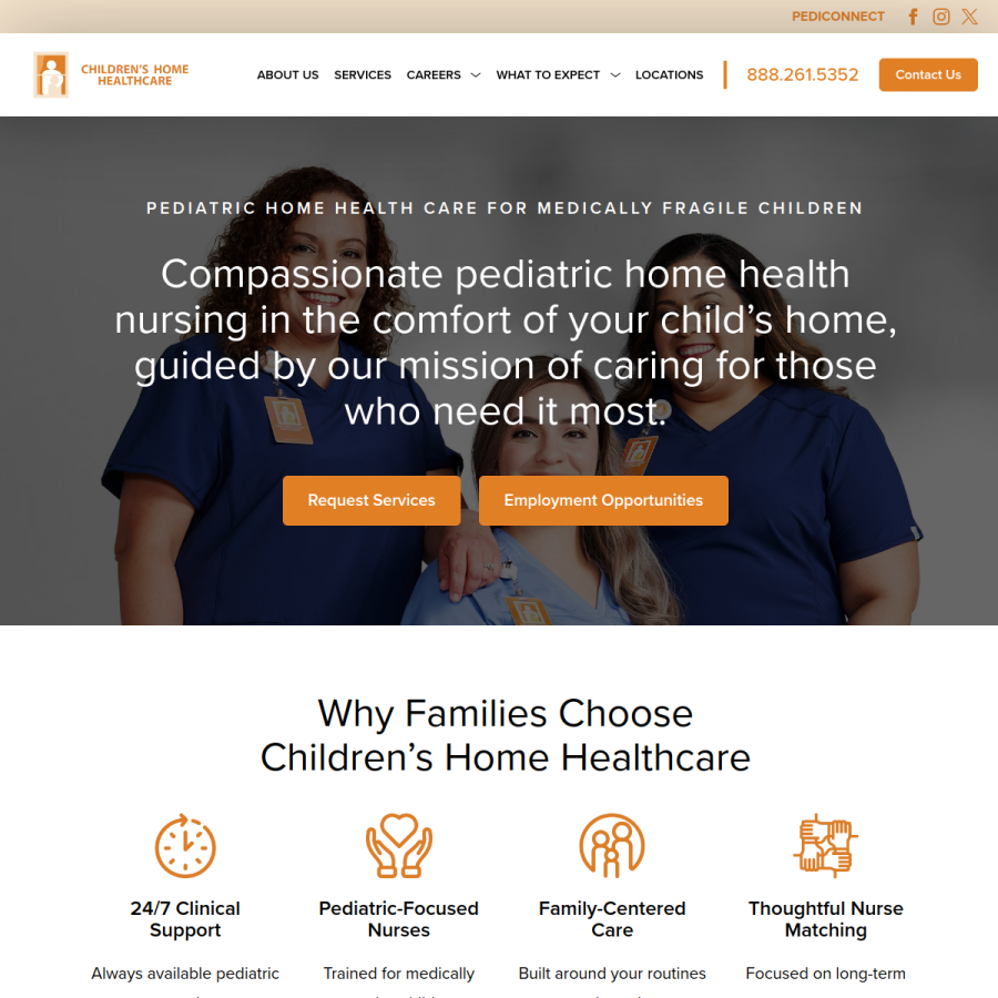 childrenshha.com homepage screenshot