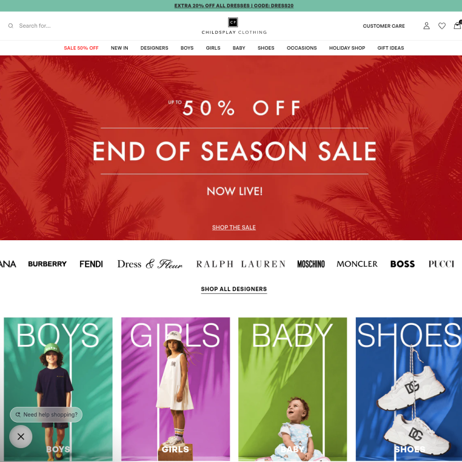 childsplayclothing.com homepage screenshot