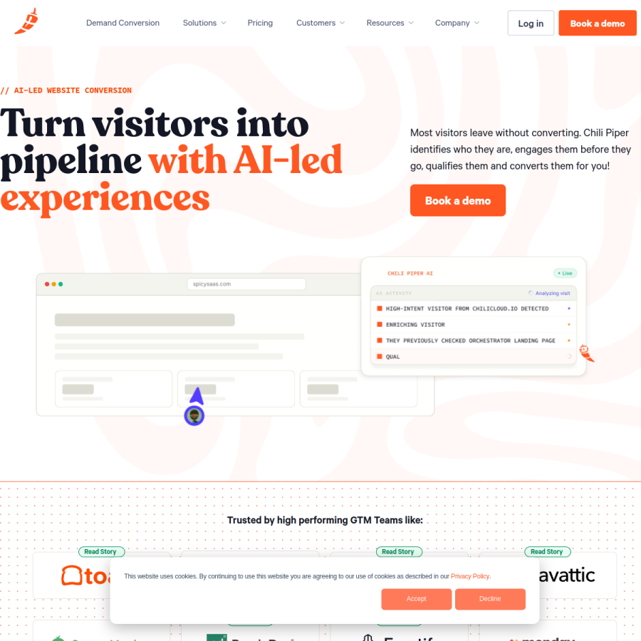 chilipiper.com homepage screenshot