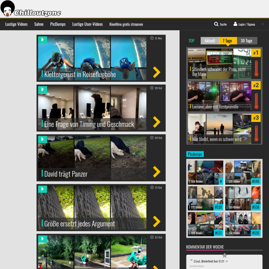 chilloutzone.net homepage screenshot