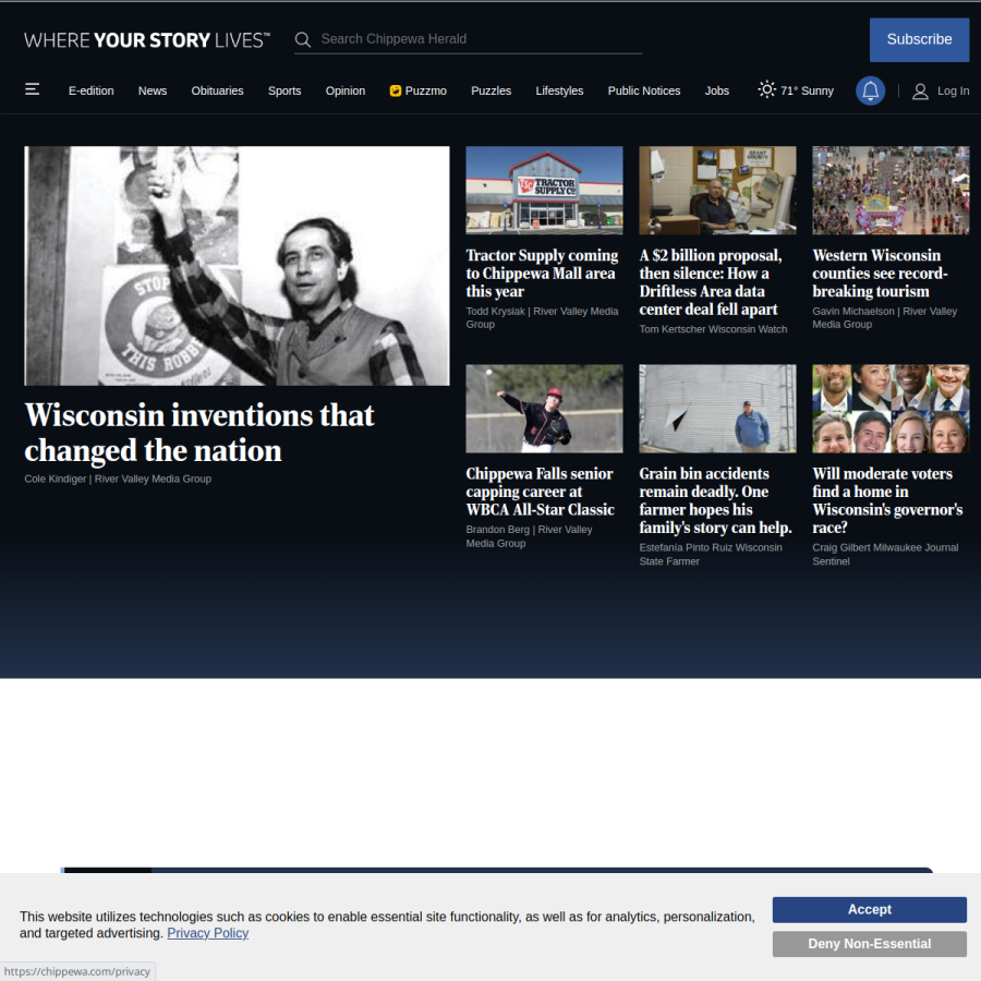 chippewa.com homepage screenshot