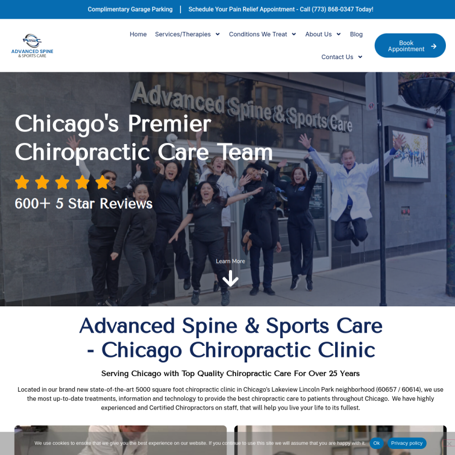 chiropracticsportscare.com homepage screenshot