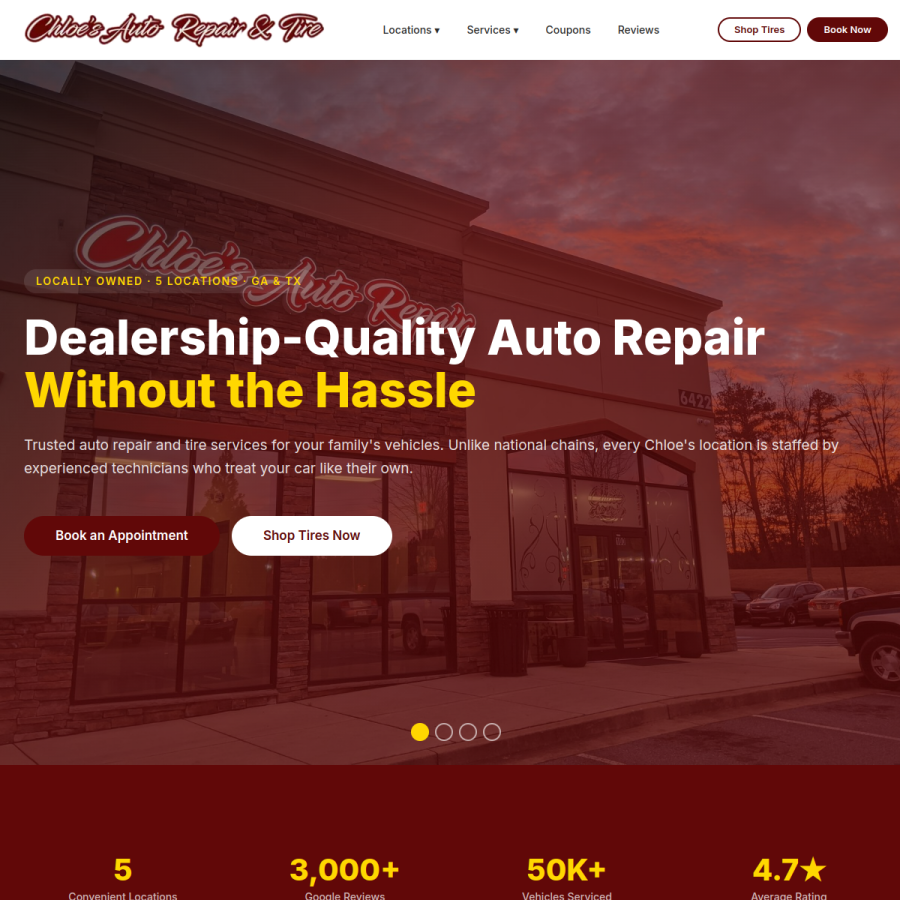 chloesautorepair.com homepage screenshot
