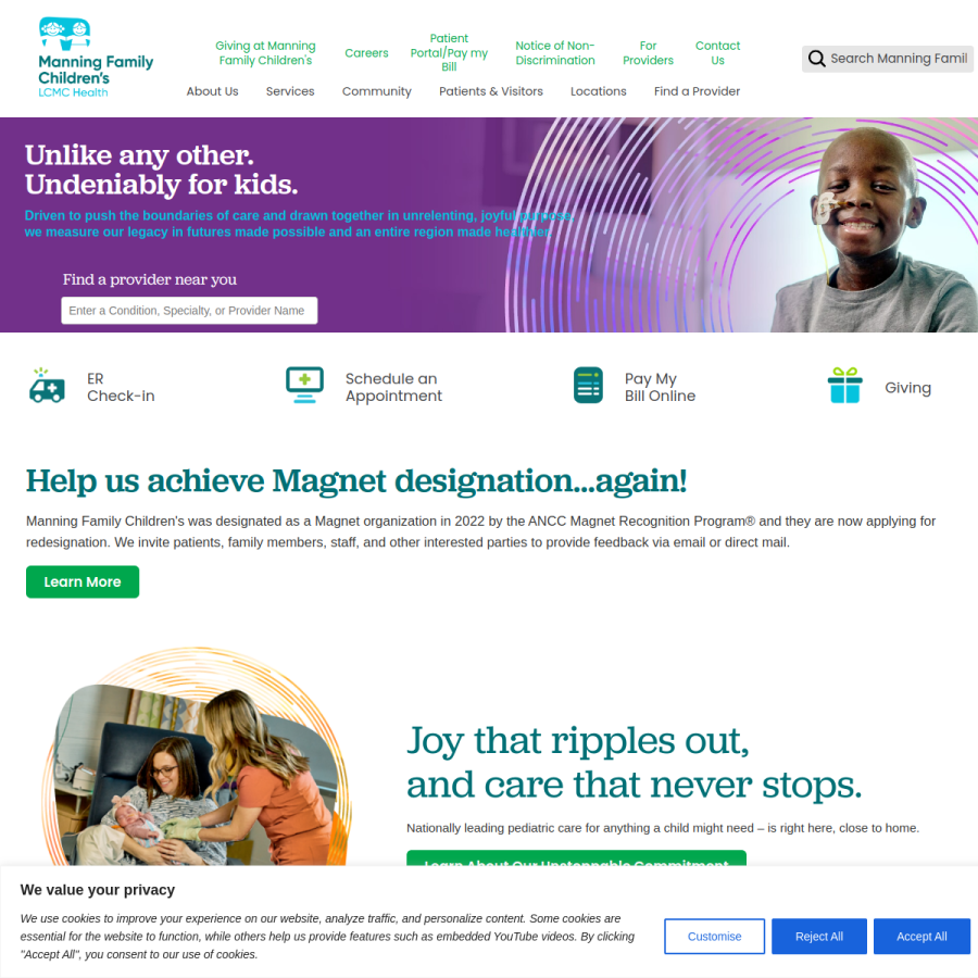 chnola.org homepage screenshot
