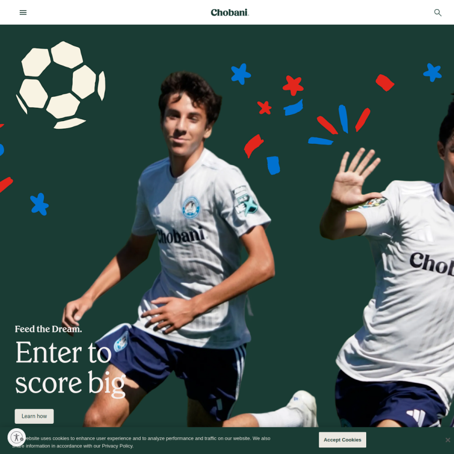 chobani.com homepage screenshot