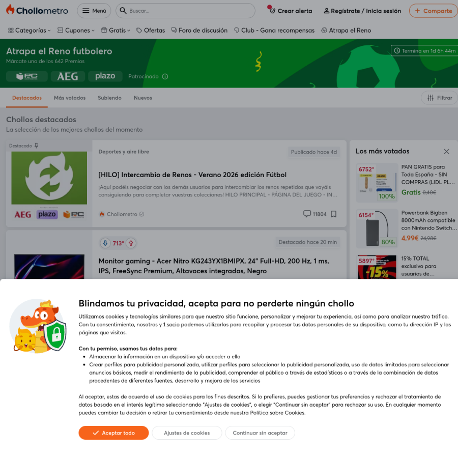 chollometro.com homepage screenshot