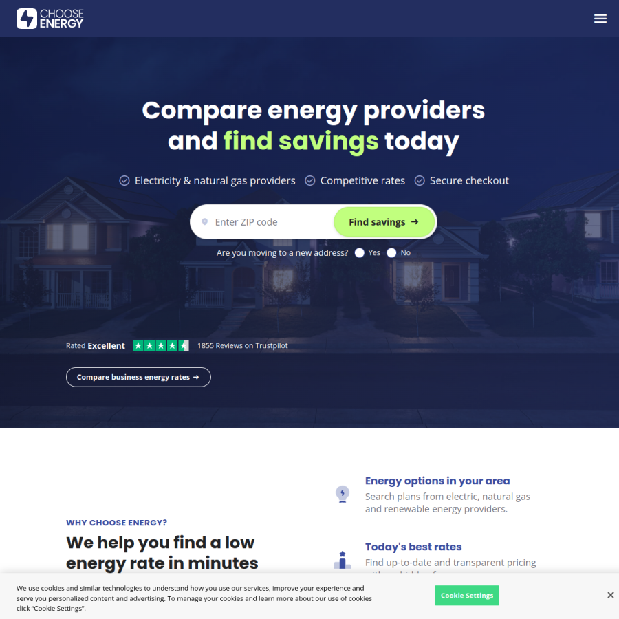 chooseenergy.com homepage screenshot