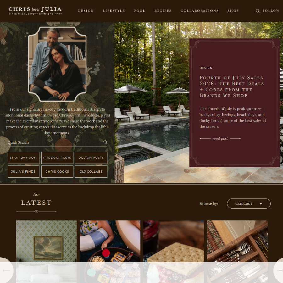 chrislovesjulia.com homepage screenshot