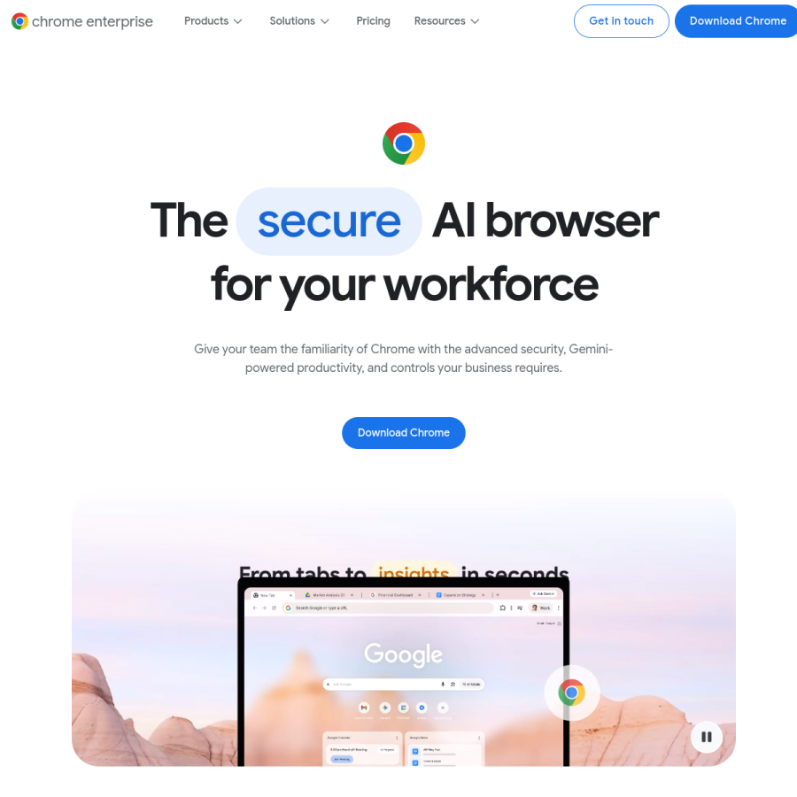 chromeenterprise.google homepage screenshot