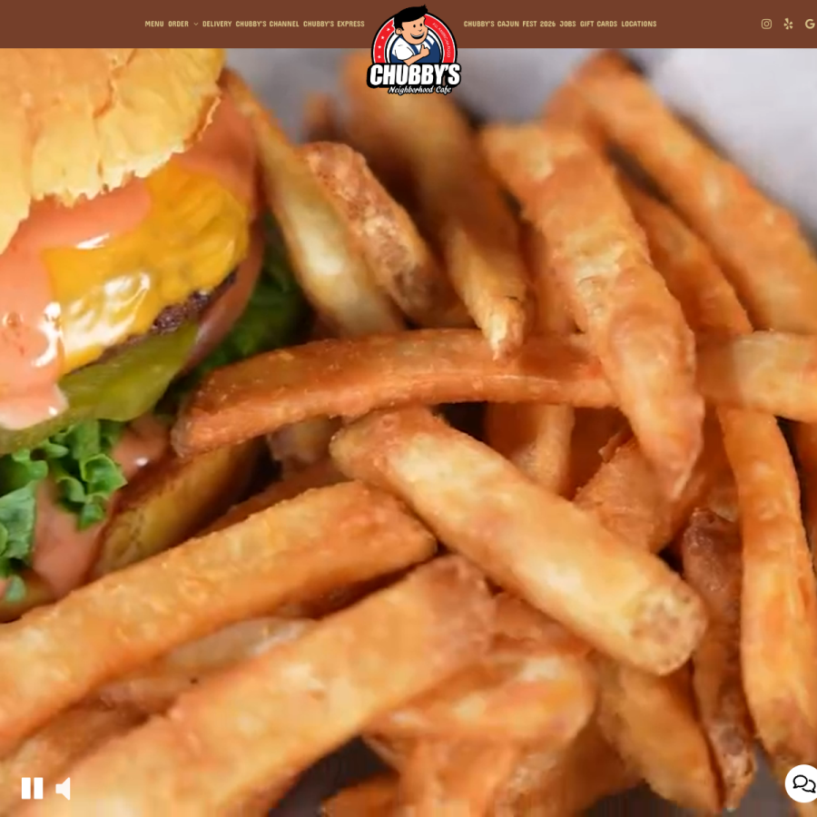 chubbyscafe.com homepage screenshot