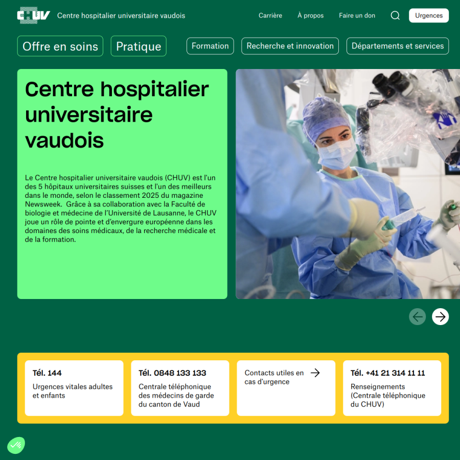 chuv.ch homepage screenshot