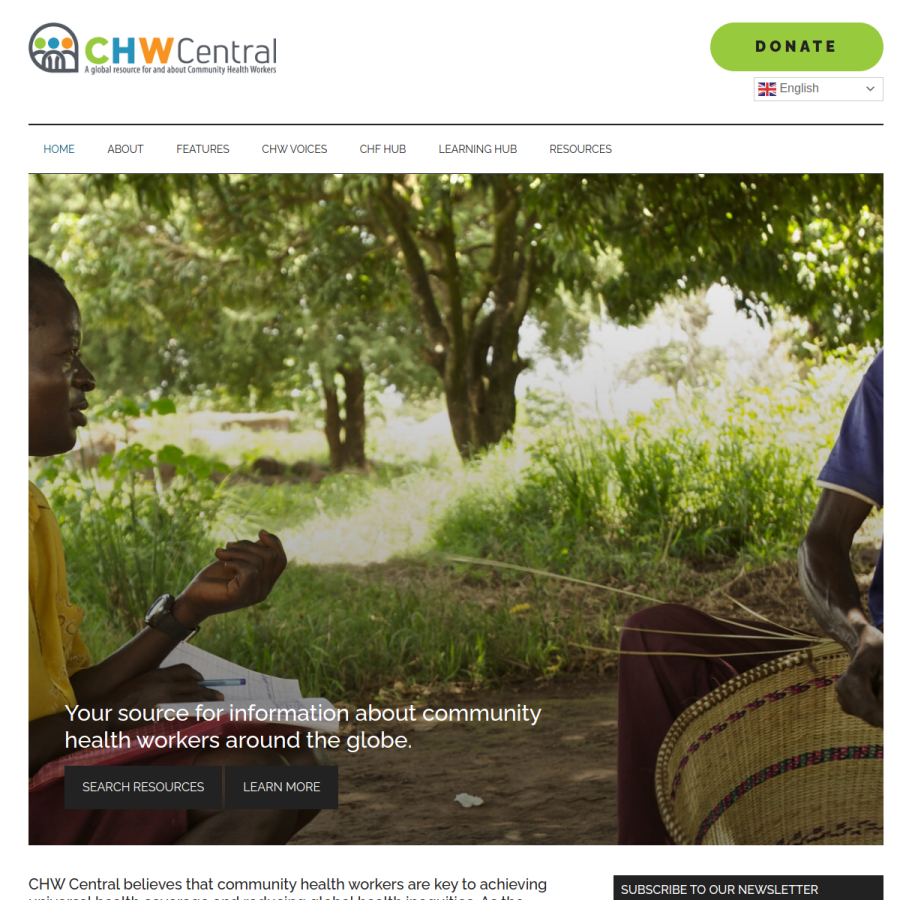 chwcentral.org homepage screenshot