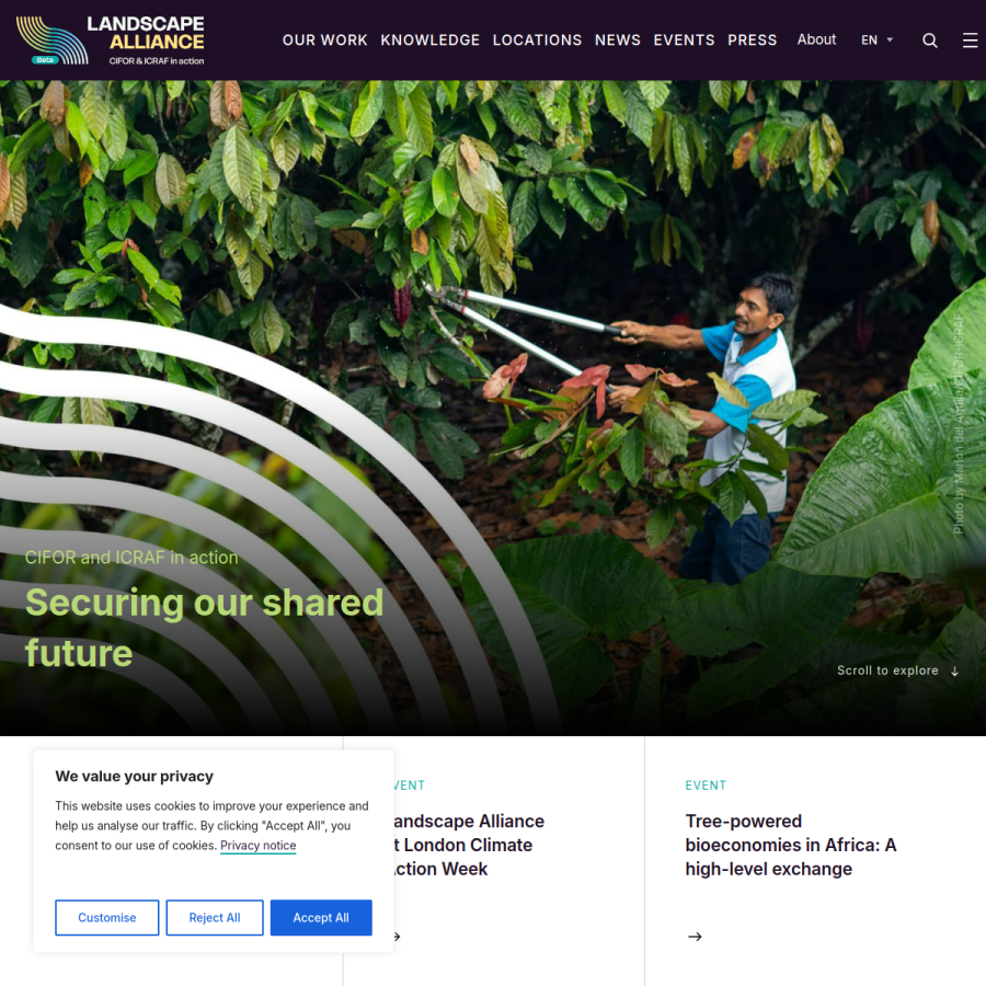 cifor-icraf.org homepage screenshot
