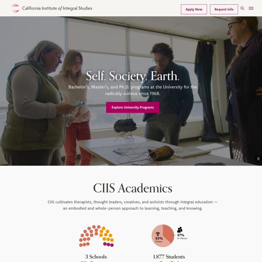 ciis.edu homepage screenshot