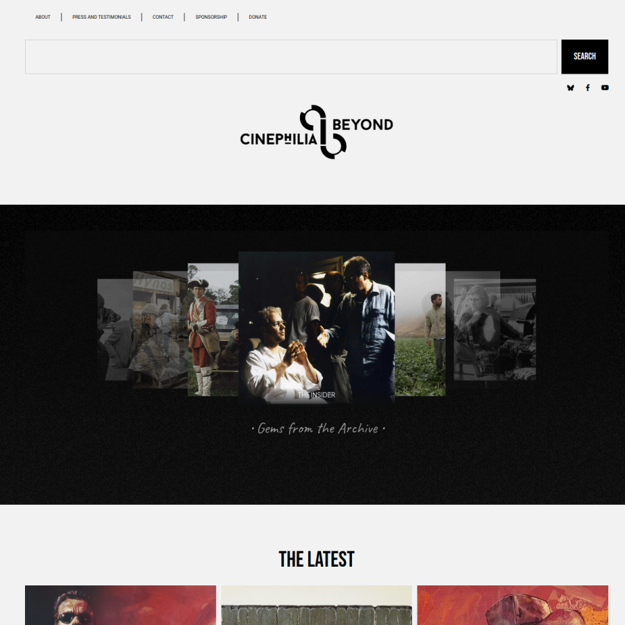 cinephiliabeyond.org homepage screenshot
