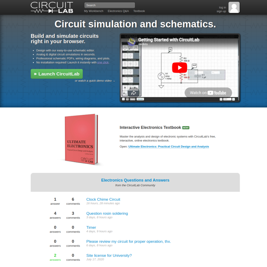 circuitlab.com homepage screenshot