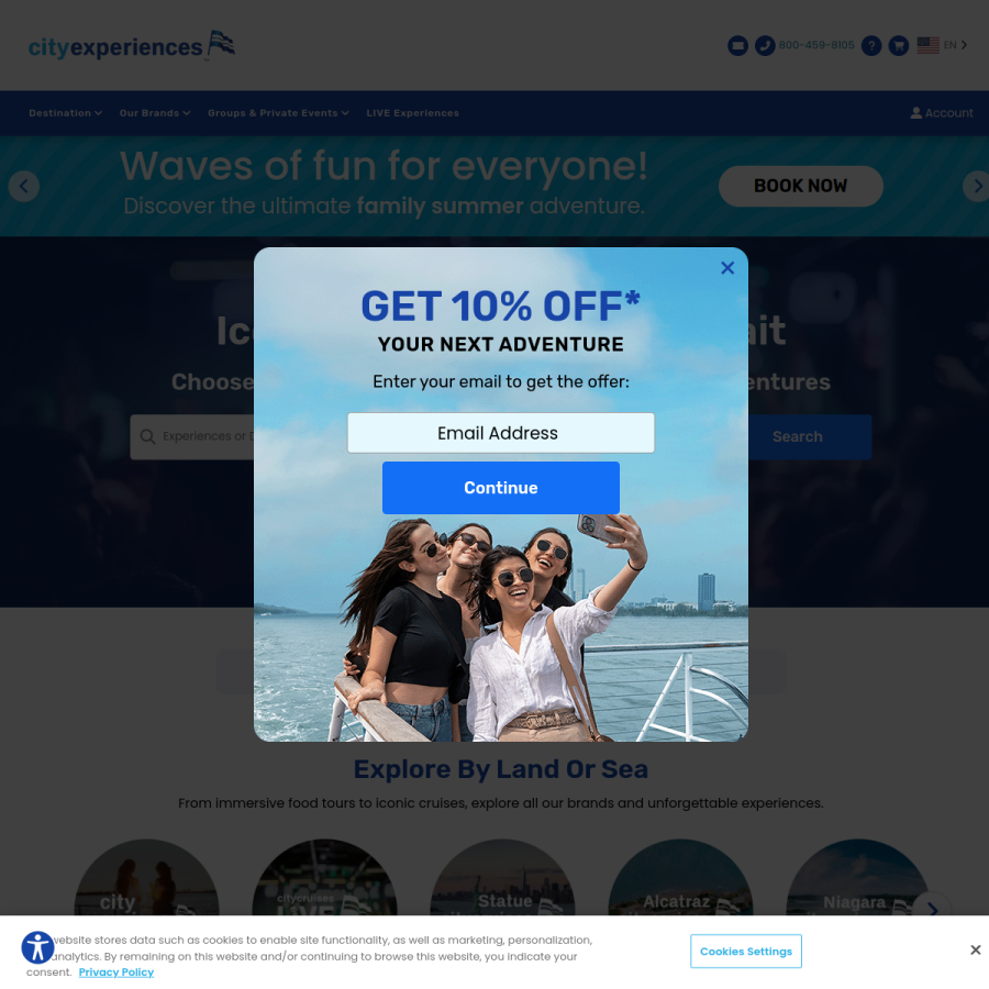 cityexperiences.com homepage screenshot
