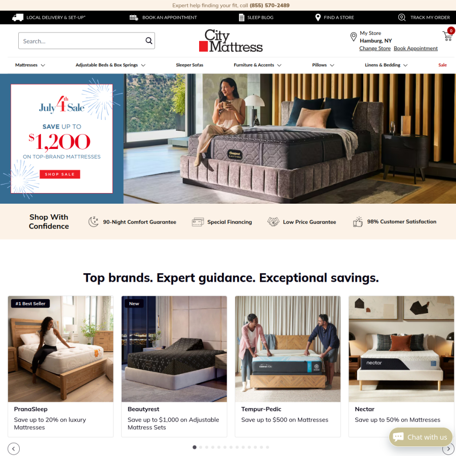 citymattress.com homepage screenshot